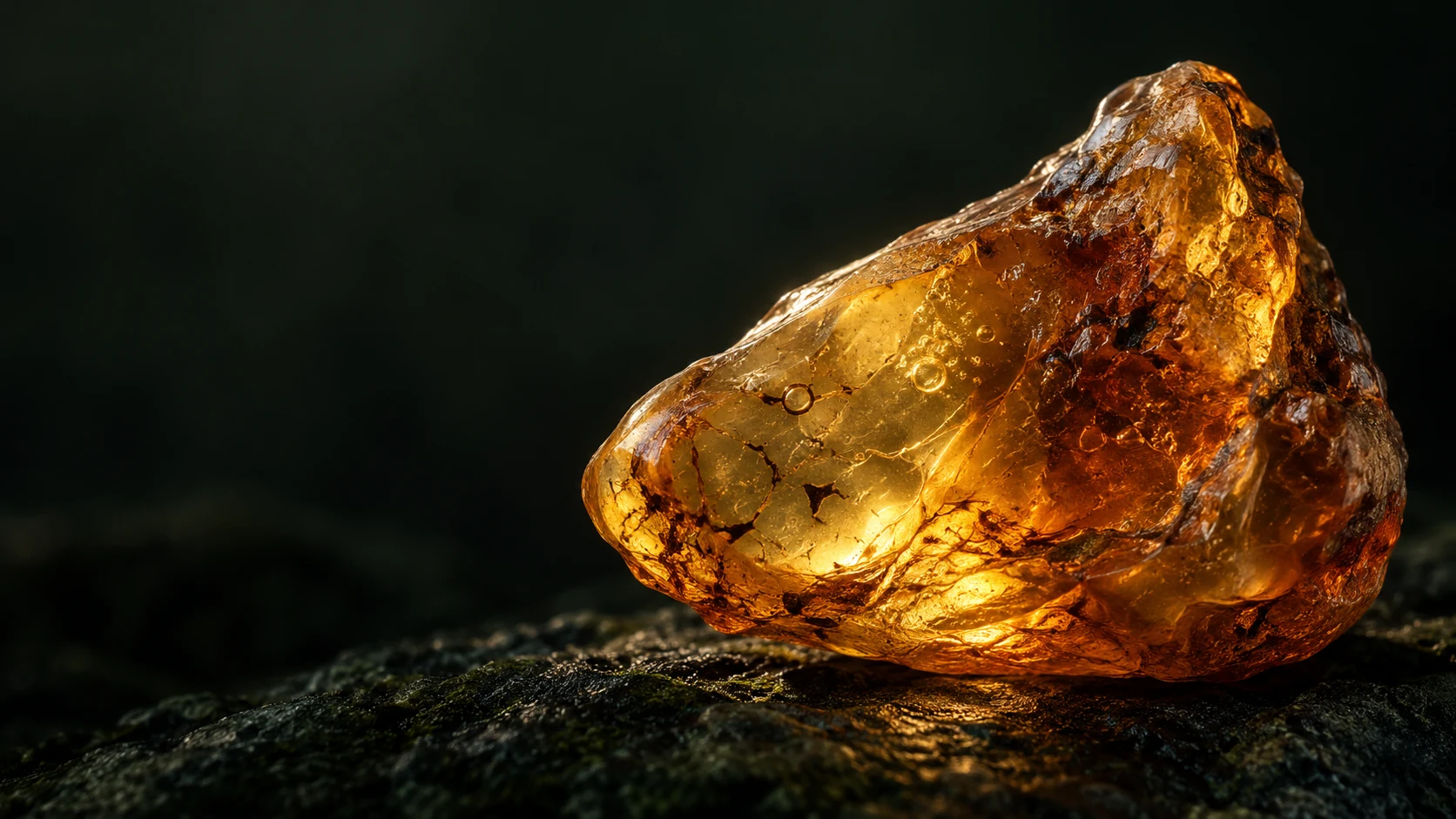 Bernsteingoldenes Harz als fotografische Materialstudie